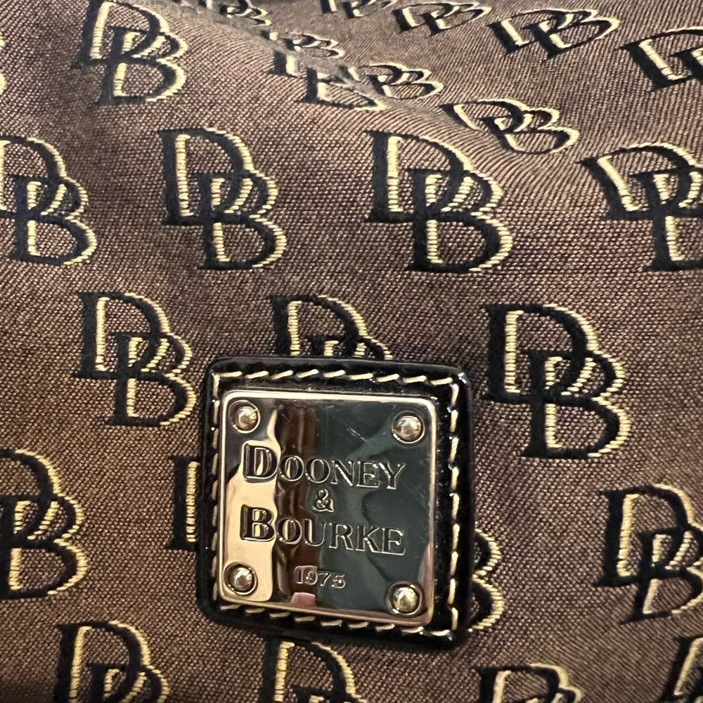 Dooney & Bourke Brown and Black Monogram Hobo Women's Bag - Picture 2 of 12
